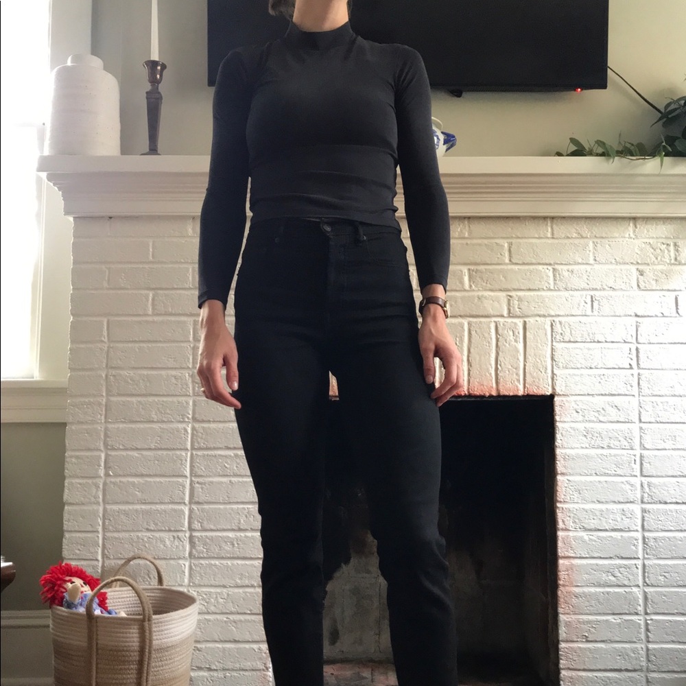 American Apparel charcoal grey mock neck